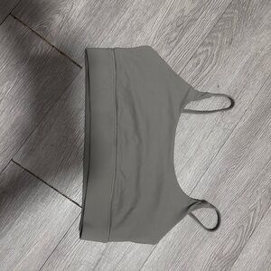 Seamless Gray Sports Bralette with Thin Straps